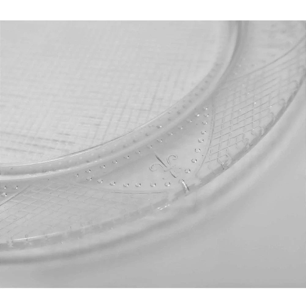 Clear Glass Candle Plate Yankee Candle 10.5in Unisex New Vintage Fleur-de-lis
